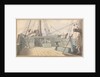 Deck scene, with man at the wheel, and another two taking sextant readings by Robert Streatfeild