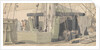 Deck scene showing capstan, mast and ropes, with sailors relaxing in the background by Robert Streatfeild