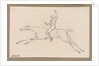 Small sketch of a jockey on a galloping racehorse by Robert Streatfeild