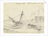Corvette HMS 'Orestes' at anchor in a storm at Malaga by William Hay Wardrop