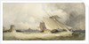 A schooner and a Dutch vessel close hauled in a fresh breeze in St Helier's Bay, Jersey, 1846 by Alfred Herbert