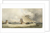 A schooner and a Dutch vessel close hauled in a fresh breeze in St Helier's Bay, Jersey, 1846 by Alfred Herbert