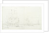 An English third-rate drying sails and several galliots becalmed off Greenwich by Willem van de Velde the Elder