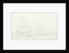 An English third-rate drying sails and several galliots becalmed off Greenwich by Willem van de Velde the Elder