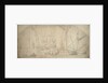 An English yacht at anchor furling sail by Willem van de Velde the Elder