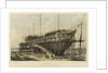 The 'Nelson' on the Stocks, building at Woolwich in the Year 1814 by L. Francia