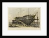 The 'Nelson' on the Stocks, building at Woolwich in the Year 1814 by L. Francia