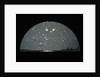 Astronomical black and white glass slide of diagram of Moon's position on star chart over London by Unknown