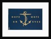 Sledge flag with anchor design and embroidered 'Hope On' 'Hope Ever' by Lady Jane Franklin