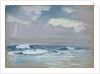 Blue waves breaking on a beach by John Everett