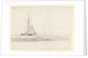 A cutter before the wind with a ship in the distance by Charles Gore