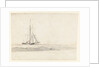 A cutter before the wind with a ship in the distance by Charles Gore