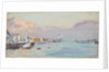 A harbour scene by John Everett