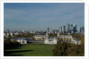 Autumnal image of the Queens House in Greenwich including a view from General Wolfe statue & the park by National Maritime Museum