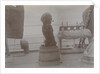 Phyllis 1st Lieutenant spaniel dog on top of barrel with hat and pipe. From an album relating to the Royal Naval Service of Cdr John Rodolph Peronet Thompson RN. by John Rodolph Peronet Thompson