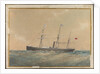 Screw steam ship flying Satsuma flag, probably 'Lotus' by Unknown