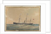 Screw steam ship flying Satsuma flag, probably 'Lotus' by Unknown