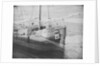 Port quarter view of the Dutch barge 'Aurora', dried out, possibly at Swansea. Inversed digital file to create b&w positive by Calvert Richard Jones