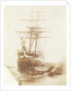 Port bow view of an unidentified brig dried out off the quayside, possibly at Swansea by Calvert Richard Jones