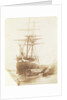 Port bow view of an unidentified brig dried out off the quayside, possibly at Swansea by Calvert Richard Jones