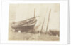 Starboard bow view of an ornate Maltese Luzzu ashore by Calvert Richard Jones