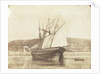 Schooner with sails set, dried out at Swansea by Calvert Richard Jones