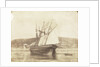 Schooner with sails set, dried out at Swansea by Calvert Richard Jones