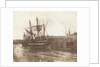 Port quarter view of the barque 'Cobre' (1844) dried out at Swansea by Calvert Richard Jones