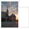 Sunset at the Royal Observatory Greenwich towards courtyard & Flamsteed House by National Maritime Museum