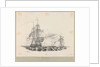 HMS 'Hyperion' Capt Cunby. Capture of the Rattlesnake after a chase of 48 hours by Midshipman Charles W. Browne