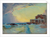 A beach seascape with a resort building, Le Croisic by Unknown