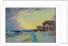 A beach seascape with a resort building, Le Croisic by Unknown
