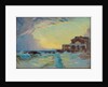 A beach seascape with a resort building, Le Croisic by Unknown
