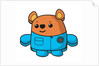 Space Ted in blue uniform with badge by Anonymous