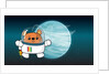 Space Ted in his space suit with jetpack ignited in front of Uranus by Anonymous