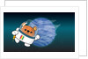 Space Ted in his space suit with jetpack ignited in front of Neptune by Anonymous