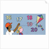 16, 17, 18, 19 and 20. A boy and girl, flying a kite childrens graphic by Anonymous