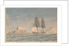 HM Brig Wizard off the island of Maritimo (western Sicily) by Unknown