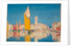 Unidentified harbour scene - the yellow sail by Unknown