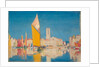 Unidentified harbour scene - the yellow sail by Unknown
