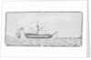 View of HMS 'St George' after being on shore on the bar of Lisbon (1785) by G. B. Lawrence