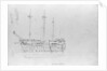 A sketch of HMS 'Camperdown' by Robert Strickland Thomas