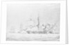 The corvette 'Bordelais' sinking a French man-of-war by John Cantiloe Joy