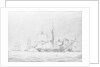 The corvette 'Bordelais' sinking a French man-of-war by John Cantiloe Joy