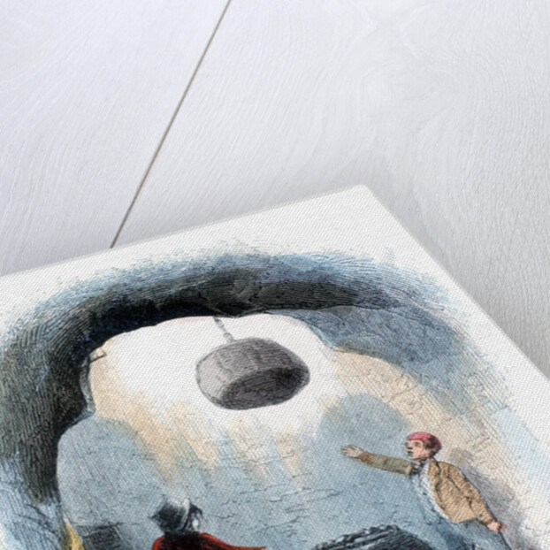 Coal mining: sending baskets (corves) of coal to the surface of a mine, 1852 by Unknown