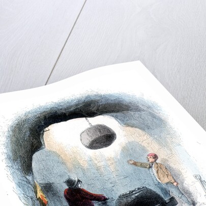 Coal mining: sending baskets (corves) of coal to the surface of a mine, 1852 by Unknown