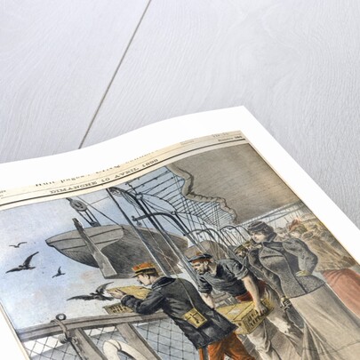 Releasing French army homing pigeons on board the transatlantic liner La Bretagne, 1898 by Unknown