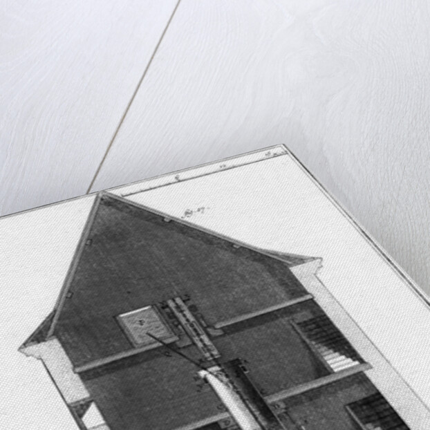 Cross section of a Newcomen-type steam engine attributed to Jean-Rodolphe Perronet, 1767 by Unknown