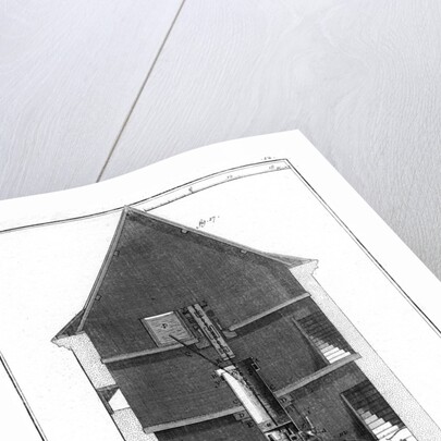 Cross section of a Newcomen-type steam engine attributed to Jean-Rodolphe Perronet, 1767 by Unknown