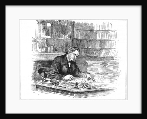 Thomas Henry Huxley, British biologist, at his desk in 1882 (1883) by Unknown